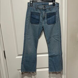 rag & bone Blue Ankle Cropped Jeans